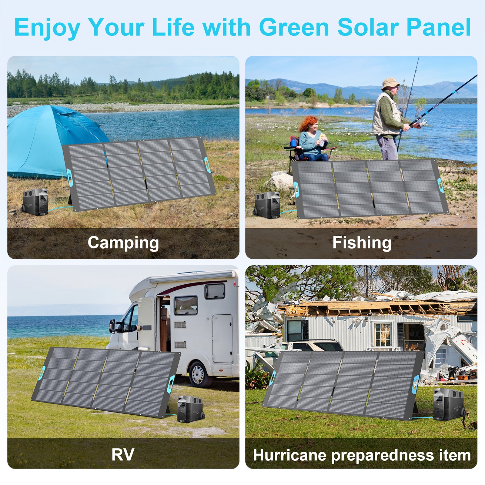 solar energy for camping E-POWO 400W Portable Solar Panel
